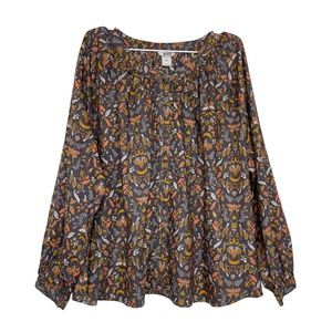 Duluth Printmaker Novelty Print Lightweight Button Front Shirt Top